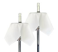 BOTTLECLOTHS - Catering Collection, Bottle Cloths for Ice Buckets, Polycotton, 54 cm, Center Hole, Stitched Circle (White, Pack of 2)