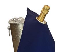 BOTTLECLOTHS - Classic Collection, Bottle Cloth with Metal Ring for Ice Buckets, Cotton, 42 cm, Corner Hole (Royal Blue with Silver Ring, Pack of 1)