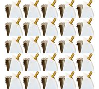 BOTTLECLOTHS - Classic Collection, Bottle Cloths with Metal Rings for Ice Buckets, Cotton, 42 cm, Corner Hole (White with Gold Ring, Pack of 25)