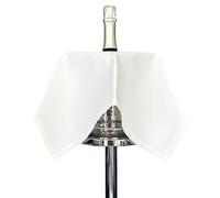 BottleCloths - Original Collection, Bottle Cloth for Ice Buckets, Cotton, 54 cm, Center Hole, Stitched Circle (White, Pack of 1)