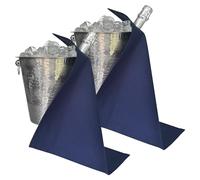 BOTTLECLOTHS - Original Collection, Bottle Cloths for Ice Buckets, Cotton, 42 cm, Corner Hole, Stitched Circle (Royal Blue, Pack of 2)