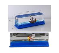 (Bottled Sunshine) Thousand Sunny Fluid Liquid Drift Bottl Creative Ship Sea Hourglass Living Room Decoration One Piece Floating Boat Birthday Gift