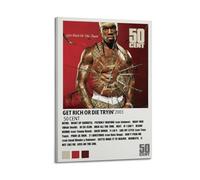 Bottlek 50 Cent Get Rich Or Die Tryin Canvas Wall Art Decor Living Room Modern Family Bedroom 16x24inch(40x60cm) Frame-style
