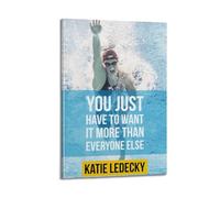 Bottlek Katie Ledecky Canvas Wall Art Decor Living Room Modern Family Bedroom 20x30inch(50x75cm) Frame-style