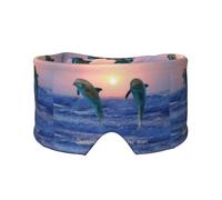Bottlenose Dolphin at Sunrise, Full Eye Covers Light Blocking Eye Mask Sleep Eye and Ear Muffs