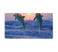 Bottlenose Dolphin at Sunrise,Mouse Pad Large Desk Pad Computer Keyboard Mouse Mat with Non Slip Rubber Base 40 x 70 cm
