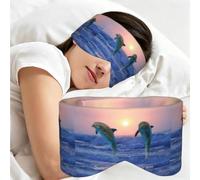 Bottlenose Dolphin At Sunrise, Sleep Mask for Home Travel, Full Eye Covers Light Blocking Eye Mask Sleep Eye and Ear Muffs