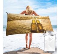 Bottles Beer Beach Sunset Quick Drying Towel, Lightweight Microfiber Beach Towel For Adults, Sand Free Beach Towel With Pocket, Oversized Super Absorbent Towels For Traveling Swimming Camping Yoga