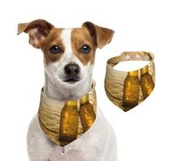Bottles Beer Beach Sunset Time Printed,Dog Bandanas Cotton Pet Scarf Adjustable Bibs for Pet,L