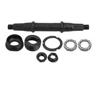 Bottom Bracket Axle Kit with Square Hole for Bikes, Including Cups and Bearings to Improve Ride Smoothness and Axle Stability