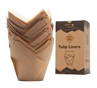 Bottom Diameter 6 cm,100 pcs Jumbo Muffin Cases,Tulip Muffin Cases for Baking,Natural Nordic Paper,Jumbo Size Cupcake Cases,Nature
