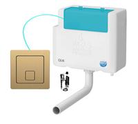 (Bottom Entry, Brushed Brass) WRAS Dual Flush Concealed Toilet Cistern Set