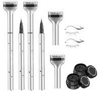 Bottom Eyelash Stamp Kit, Bottom Lash Stamp,2 In 1 Eyeliner Bottom Lashes Stamp,Lower Eyelash Stamper with Ink,2 Colors Waterproof & Lasting Lower Lash Stamp Set,Natural Eye Makeup Tool (Black-2pcs)