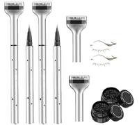 Bottom Eyelash Stamp Kit, Bottom Lash Stamp,2 In 1 Eyeliner Bottom Lashes Stamp,Lower Eyelash Stamper with Ink,2 Colors Waterproof & Lasting Lower Lash Stamp Set,Natural Eye Makeup Tool (Brown-2pcs)