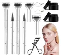 Bottom Eyelash Stamp Kit, Bottom Lash Stamp, Waterproof & Lasting Lower Lash Stamp Set, 2 In 1 Eyeliner Bottom Lashes Stamp, Lower Eyelash Stamper with Ink, Natural Eye Makeup Tool (Mix 2pc)