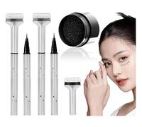 Bottom Eyelash Stamp Kit, Eyelashes Stamper for Bottom Lashes,Lower Lash Stamp with Ink, Reusable Lower Eyelash Extensions Stamps Quick Eye Makeup Tool, Eye Makeup Tool Look for Beginner (Black*2)