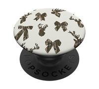 Bottom Lands Camo Coquette Bow for Women Duck & Deer Hunting PopSockets Adhesive PopGrip