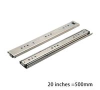 Bottom Mount Drawer Slide Rail with Soft Close Damping and Buffer, 3-Section Ball Bearing Telescopic Slides for Kitchen Cabinets and Furniture, 250mm/300mm/350mm/400mm/500mm(500mm)