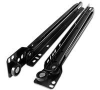 Bottom Mounted Classic Drawer Slide, Black Cold Rolled Steel Drawer Runners, 250 300 350 400 450 500 550mm, with Partial Extension, Plastic Wheels(30cm/11.8in)