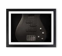 Bottom Of A Black Bass Guitar Modern Art Framed Print | A2 Black Framed Wall Art | Ready to Hang | Modern Music Picture | Living Room Bedroom Lounge Office