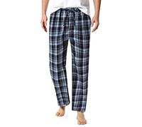 Bottom Pants Men's Fashion Casual Large Plaid Lace Cotton Can Be Worn Outside Pajamas Home Pants Little House (Navy, XXXL)