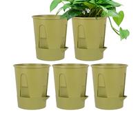 Bottom Watering Pots - Lightweight Form Round Profile, Capillary Feed Reservoir Structure, Decorative Plant Housing Collection, Floral Cultivation Holding Vessel | For Patio Interior Exterior