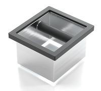 Bottomless Coffee Knock Box, Stainless Steel Espresso Knock Box Chute for Coffee Grounds, Counter Mounted Knock Box, Open Bottom Countertop Knock Box for Commercial Coffee Shop Office Home