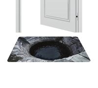 Bottomless Hole 3D Optical Illusion Rug, 3D Optical Illusion Hole in The Floor Rug, Non-Slip Visual Illusions Doormat for Bedroom, Living Room, Porch, Patio Porch Entryway
