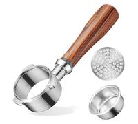 Bottomless Portafilter 51 mm with Puck Screen 51 mm, 3 Ears Bottomless Porta Filter Compatible with DeLonghi Dedica EC680/EC685/EC785/EC820/EC850/EC860, Stainless Steel Sieve with Red Acid