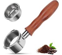 Bottomless Portafilter 54 mm with Puck Screen, Portafilter 54 mm Compatible with Sage/Breville Barista Series 870/878/880, Espresso Coffee Puck Strainer, Splicing Handle Made of Acid Branch