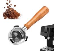 Bottomless Portafilter 54mm - Solid Wood Handle Precision Filter Basket | Portafilter for Better Even Dosing | Stainless Steel 304, 18-21g Capacity, for Home Cafe Office Commercial
