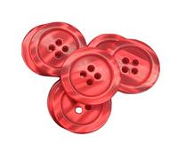Botton - 50 Imitation Pearlescent Buttons - 5 Sizes and 11 Colours to Choose from - with 4 Holes of 2 mm - Made and Shipped from Spain - Red, Size 20 mm