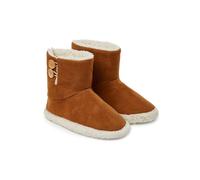 Dunlop Men's Faux Fur Bootie Slippers - Classic Memory Foam Plush House Slippers, Indoor/Outdoor Shoes, Brown (10 UK)