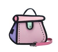 Bottone 2D Drawing Handbag with Chain Strap, Unique Canvas, 3, C