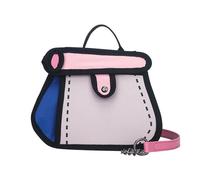 Bottone 2D Drawing Handbag with Chain Strap, Unique Canvas, 4, B