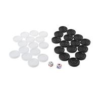 Bottone 32Pcs / pack Backgammon Pieces, 33mm Black White Backgammon Checkers Pieces Checkers Set Staunton Chesses Flying Chess Game for Kids