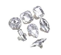 Bottone 7PCS Elegant Teardrop Crystal Rings Set, Adjustable Alloy Jewelry for Party Wedding Gifts & Special Occasions Oversized Crystal Cocktail Rings