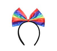 Bottone Adult Rainbow Color tie Headscarf knot Shape Headband Carnivals Party Festival Hair Hoop for Couple Headpiece