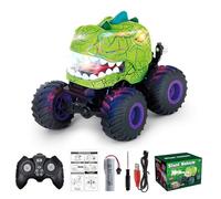 Bottone All Terrains Remote Control Dinosaur Car Toy, 360, Green | Spray Dinosaur Play Vehicle, Flashing LED, Uprights Driving Stunt Car, All Terrains, Adult Outdoor Toy