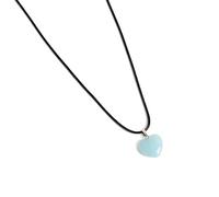 Bottone Alloy Necklace, Loves Heart Stone Pendant Necklaces | Crystal, Natural Stone Green, Long Wax Rope Jewelry, Gift, Hip Hop, Street, Men Women Alloy