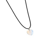 Bottone Alloy Necklace, Loves Heart Stone Pendant Necklaces | Crystal, Natural Stone Green, Long Wax Rope Jewelry, Gift, Hip Hop, Street, Men Women Alloy