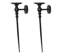 Bottone Black Wall Sconces Set of 2 Metal Elegant Wall Holders Hanging Candlestick for Home Interior Decoration Vintage Decors