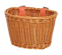Bottone Childrens Bicycles Front Basket Wovens Bikes Baskets with Adjust Able Leather Belt Handlebars Storage Container Waterproofs Wovens Bikes Basket for Outdoor