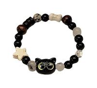 Bottone Elastic Cord Bangle with Lucky Charm, Adjustable Wrist Chain Student Versatile Cartoon Best Friend Women and Men