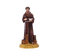 Bottone Hand-Painted Francis Statue Catholic Religious Decoration Francis Figurine with Bird Sculpture Collection
