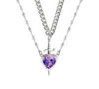 Bottone Heart and Swords Double Necklace Design Offering a Blend of Personality and Meaning for Fashion Forward Youth Fade Resistant Necklace for Daily Wear