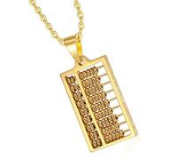 Bottone Sturdy Stainless Steel Abacus Necklace Charm Pendant with Adjustable Fits for Math Aficionados and Trendsetters Stainless Steel Abacu Necklace