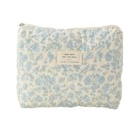 Bottone Stylish Makeup Bag Large Capacity Travel Toiletry Organizer with Floral Pattern, Orchid on white back