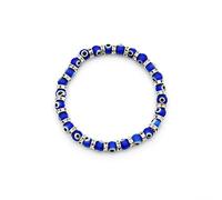 Bottone Wishing Elastic Rope Chain Blue Evil Eyes Round Glass Beads Unique Couple Bracelets for Women Glass Beads Bracelets for Women