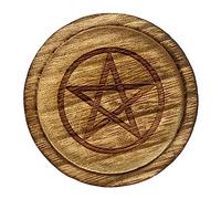 Bottone Wood Holder Tray Star Pendulums Board Holder Plate Dowsing Divination Metaphysical Board Candlestick Altars Candlestick Holders Pentagrams Star Astrology